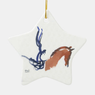 Equestrian Vaulters Ceramic Ornament