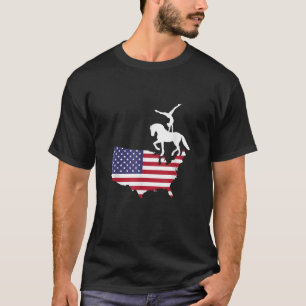 Equestrian Vaulting US Flag T Shirt