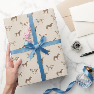 Equestrian Vintage Horse Brown Equine Elegant Wrapping Paper