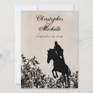 Equestrian Vintage Style Horse Wedding Invitation