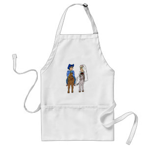 Equestrian Wedding Horseback Riding Horses Adult Apron