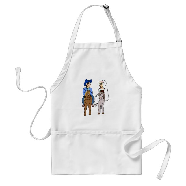 Equestrian Wedding Horseback Riding Horses Adult Apron (Front)