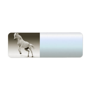 Equestrian White Mare Horse Label