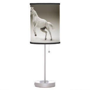 Equestrian White Mare Horse Table Lamp