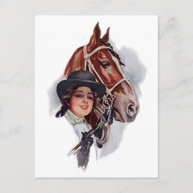 Equestrian Woman Postcard (Front)