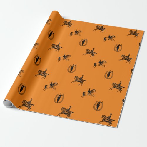 Equestrian Women _ Orange Wrapping Paper