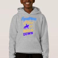 Equestrians Chin Up Heels Down in Blue Yellow