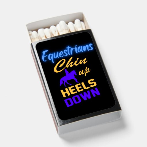 Equestrians Chin Up Heels Down in Blue Yellow Matchboxes Zazzle