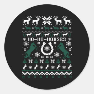 Equestrians Horses Ugly Tacky Classic Round Sticker