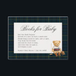 Equestry Sport Bear Baby Shower Books For  Enclosure Card<br><div class="desc">Celebrate the arrival of your little one with timeless charm using our Bear Books for Baby Card, designed to add a thoughtful and elegant touch to your baby shower. Featuring a delightful watercolor illustration of a teddy bear in a classic navy blue polo outfit, this card captures the heart of...</div>