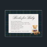 Equestry Sport Bear Baby Shower Books For  Enclosure Card<br><div class="desc">Celebrate the arrival of your little one with timeless charm using our Bear Books for Baby Card, designed to add a thoughtful and elegant touch to your baby shower. Featuring a delightful watercolor illustration of a teddy bear in a classic navy blue polo outfit, this card captures the heart of...</div>