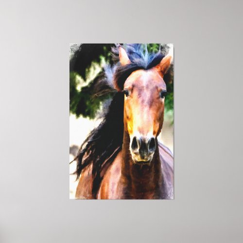  Equine AR22 Black Mane Horse Art Canvas Print