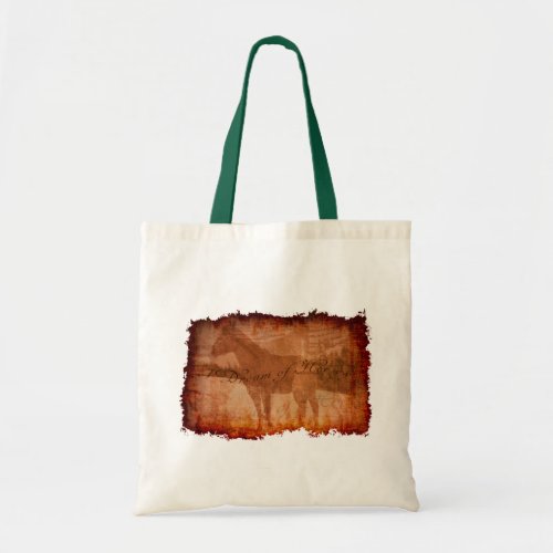 Equine Art and I Dream of Horses Quote Tote Bag