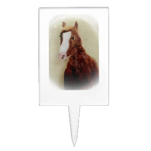 Equine Art Chestnut Horse Cake Topper