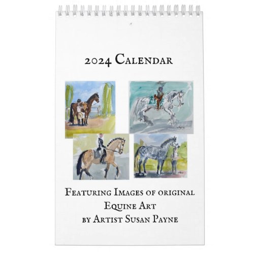 Equine Art S Payne Single Page Calendar