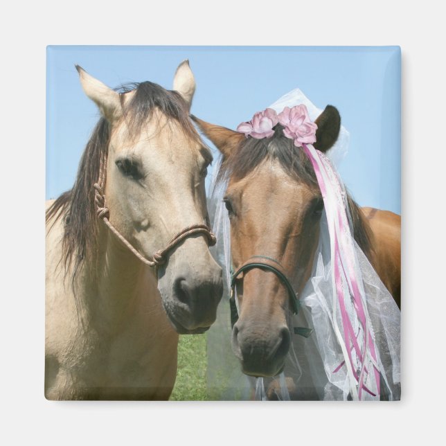 Equine bride and groom magnet (Front)
