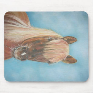 equine chestnut mare with blonde mane brown horse mouse pad