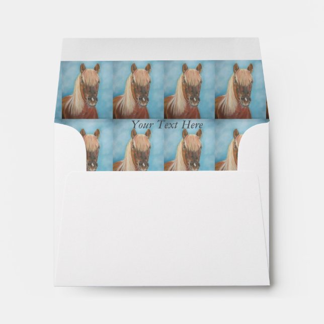 equine chestnut mare with blonde mane horse envelope (Back (Bottom))