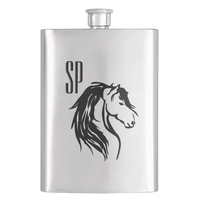 Equine Design Monogram Flask (Front)