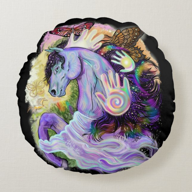 Equine Dreams Round Pillow (Front)