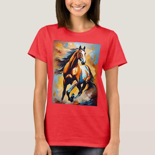 Equine Elegance Abstract Modern Mastery T_Shirt