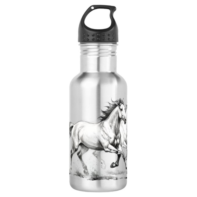 Equine Elegance Stainless Steel Water Bottle (Front)