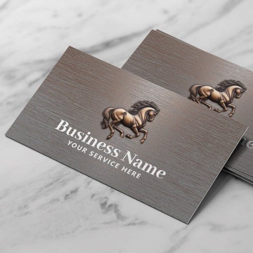 Equine Embossment Horse Riding Equestrian Copper Business Card