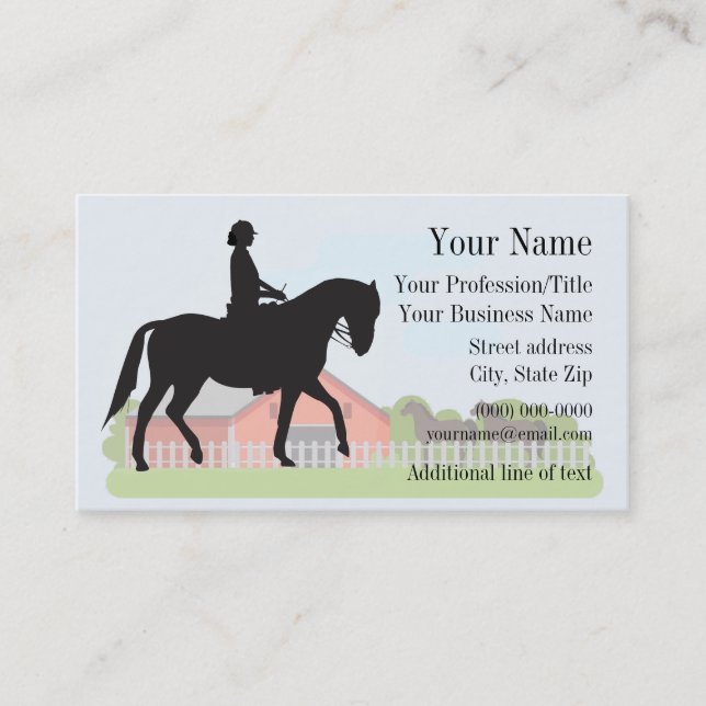 Equine Equestrian Dressage Business Card (Front)