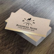 Equine Equestrian Horse Logo Modern Gold Border Business Card at Zazzle