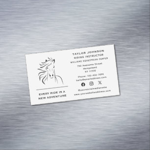 Equine Equestrian Horse Trainer Vet Social Media Business Card Magnet