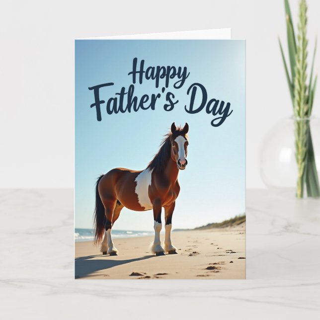 Equine Fathers Day Ocean Card (Front)