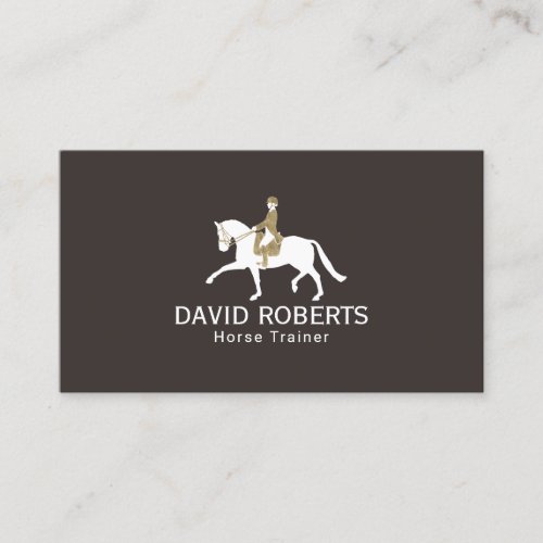 Equine Gold Equestrian Horse Trainer Brown Business Card