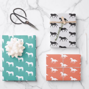 Equine Horse Custom Color Wrapping Paper Sheets by DuchessOfWeedlawn at Zazzle