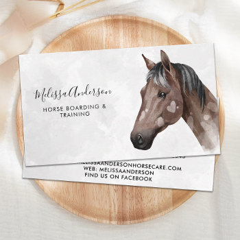 Equine Horse Personalized Equestrian Watercolor  Business Card by BlackDogArtJudy at Zazzle