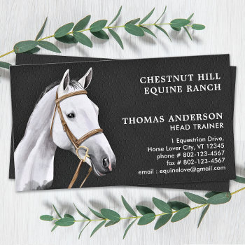 Equine Horse Professional Personalized Equestrian Business Card by BlackDogArtJudy at Zazzle