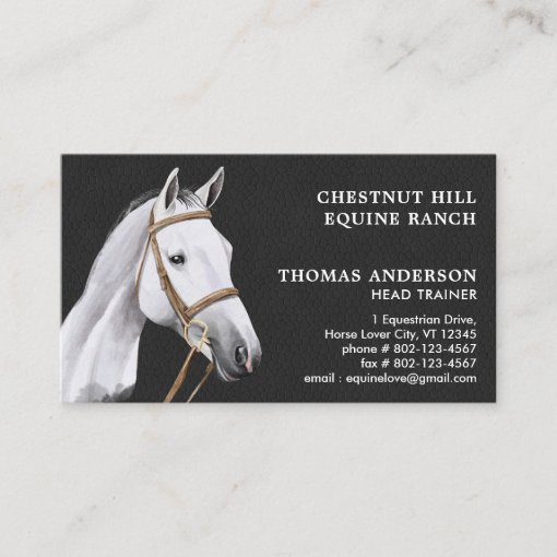 Equine Horse Professional Personalized Equestrian Business Card | Zazzle