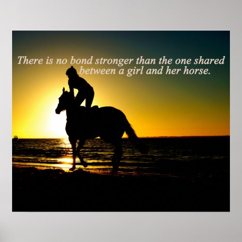 Equine Horse Riding Poster for Equestrian girls