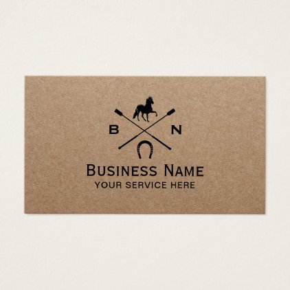 Equine Horseback Riding Equestrian Rustic Kraft Business Card