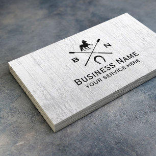 Equine Horseback Riding Equestrian Rustic Wooden Business Card