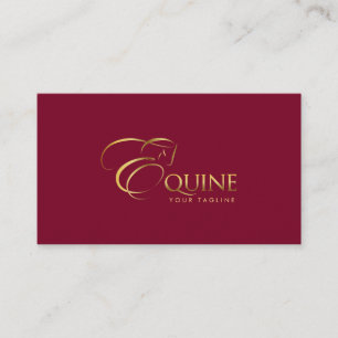 Equine in Gold Color Horse Trainer Equestrian Business Card