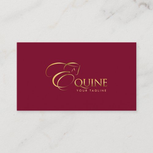 Equine in Gold Color  Horse Trainer  Equestrian Business Card