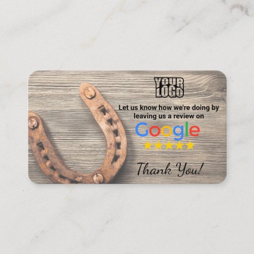 Equine Industry Google Review Template With QR _ Business Card