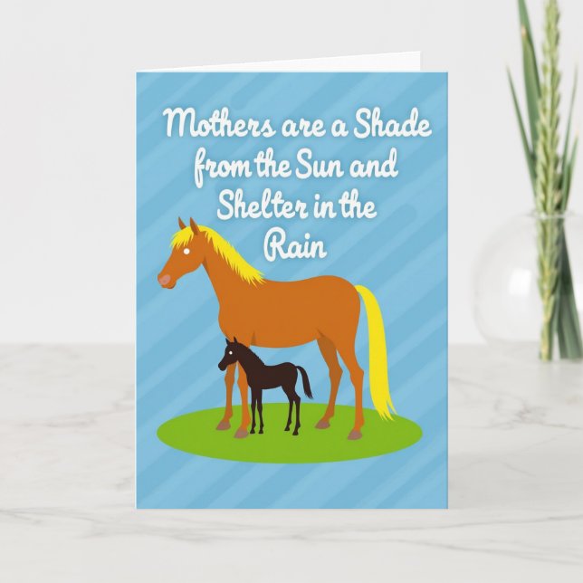 Equine Mothers Day Illustration Card (Front)