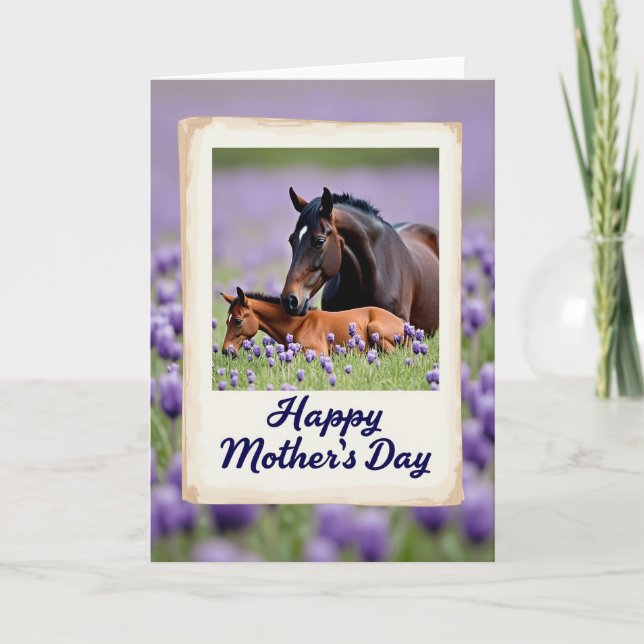 Equine Mothers Day Meadow Card (Front)