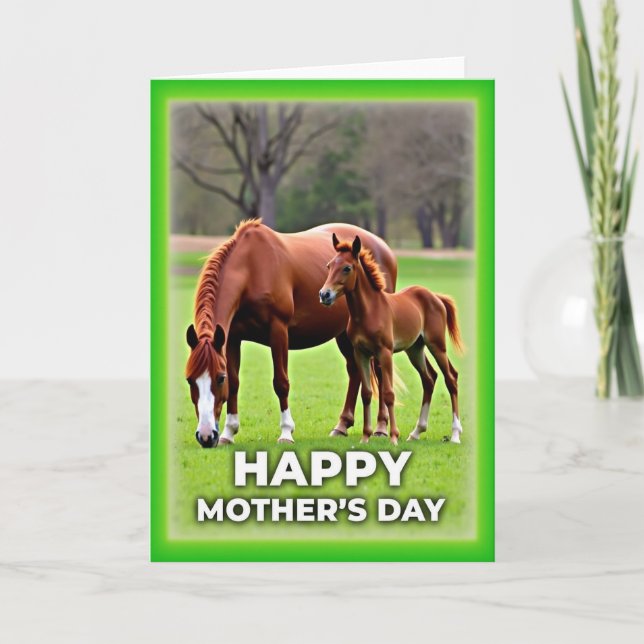 Equine Mothers Day Meadow View Card (Front)