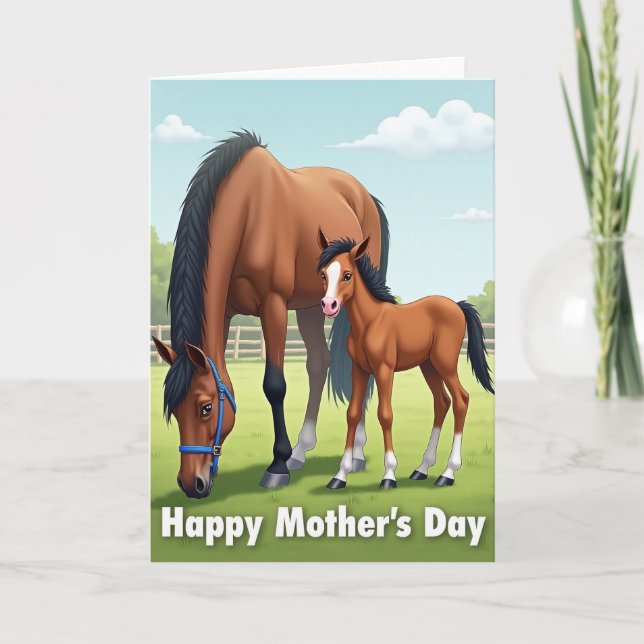 Equine Mothers Day Scene Card (Front)