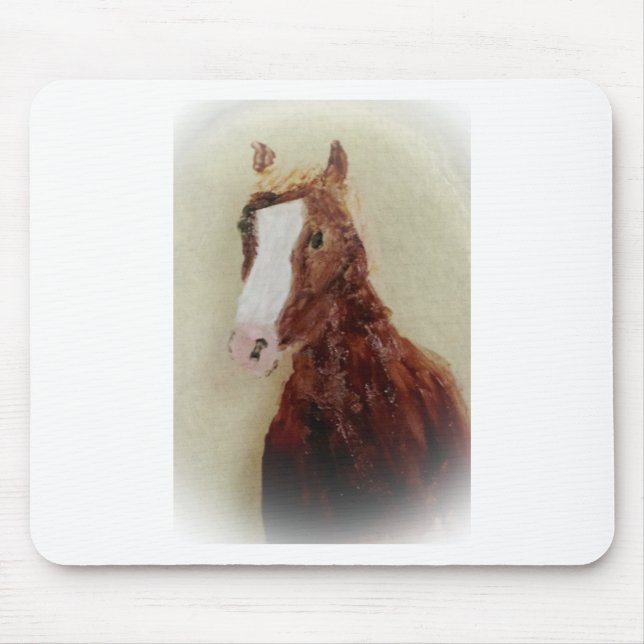 Equine Painting Brown Horse Mouse Pad (Front)