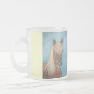 equine picture of chestnut mare brown horse frosted glass coffee mug