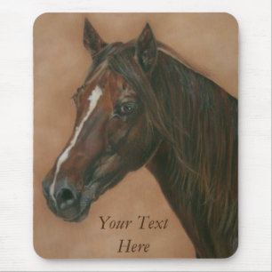 equine picture of chestnut mare brown horse mouse pad