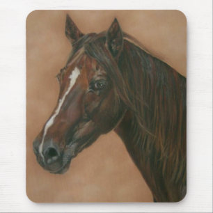 equine picture of chestnut mare brown horse mouse pad